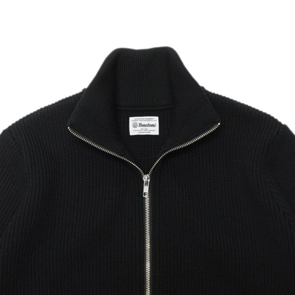 画像4: Yonetomi NEW BASIC（ヨネトミニューベーシック）EX Fine Wool Rib Knit Blouson（エクストラファインウールリブニットブルゾン）/ Black（ブラック） (4)