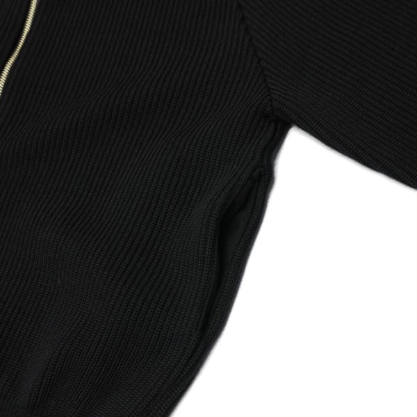 画像6: Yonetomi NEW BASIC（ヨネトミニューベーシック）EX Fine Wool Rib Knit Blouson（エクストラファインウールリブニットブルゾン）/ Black（ブラック） (6)