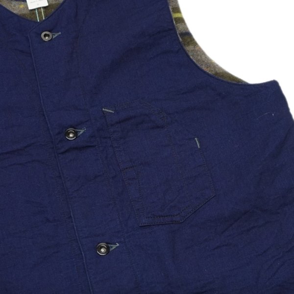 画像6: 【PointUp10%11/10迄】Post O'Alls(ポストオーバーオールズ)1 Pocket Vest(1ポケットベスト)"Vintage twill w/trashed wool lining indigo w / stripe lining" / Indigo(インディゴ) (6)