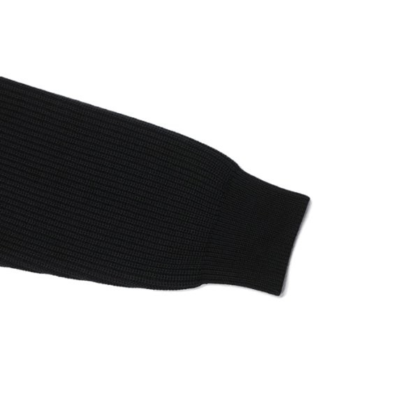 画像7: Yonetomi NEW BASIC（ヨネトミニューベーシック）EX Fine Wool Rib Knit Blouson（エクストラファインウールリブニットブルゾン）/ Black（ブラック） (7)