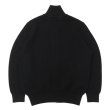 画像2: Yonetomi NEW BASIC（ヨネトミニューベーシック）EX Fine Wool Rib Knit Blouson（エクストラファインウールリブニットブルゾン）/ Black（ブラック） (2)