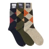 HALISON（ハリソン）ラムウールアーガイルソックス 5ダイヤ / 3Colors（全3色展開）※3足までメール便発送可