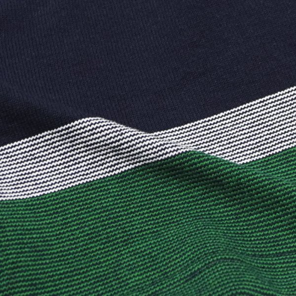 画像6: BARBARIAN(バーバリアン)Heavy Weight Rugby Collar Shirt(ヘビーウェイト ラグビーカラーシャツ)”3 COLOR STRIPES" / Navy×White×Pine(ネイビー×ホワイト×パイン) (6)