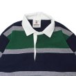 画像3: BARBARIAN（バーバリアン）Heavy Weight Rugby Collar Shirt（ヘビーウェイト ラグビーカラーシャツ）”3 COLOR STRIPES" / Navy×White×Pine（ネイビー×ホワイト×パイン） (3)