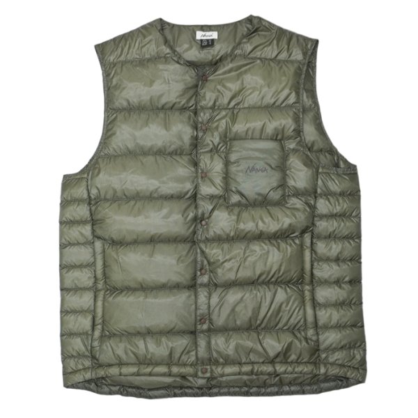 画像1: NANGA（ナンガ）INNER DOWN VEST（インナーダウンベスト）/ Khaki（カーキ） (1)