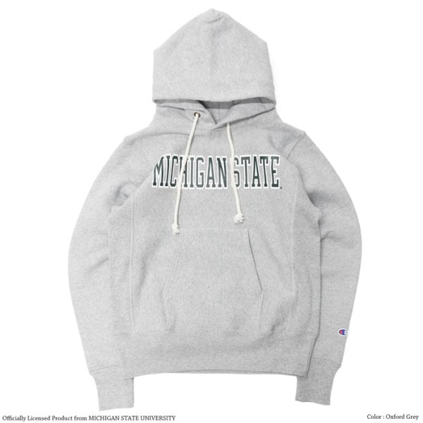 画像1: Champion（チャンピオン）”24AW” REVERSE WEAVE PULLOVER HOODED SWEATSHIRT（リバースウィーブプルオーバーフーデットスウェットシャツ）-College Print- "MICHIGAN STATE" /  OxFord（オックスフォードグレー） (1)