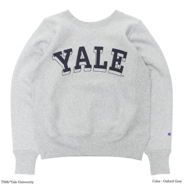 画像1: Champion（チャンピオン）”24AW” REVERSE WEAVE CREWNECK SWEATSHIRT（リバースウィーブクルーネックスウェットシャツ）-College Print- " YALE"/OxFord（オックスフォードグレー） (1)