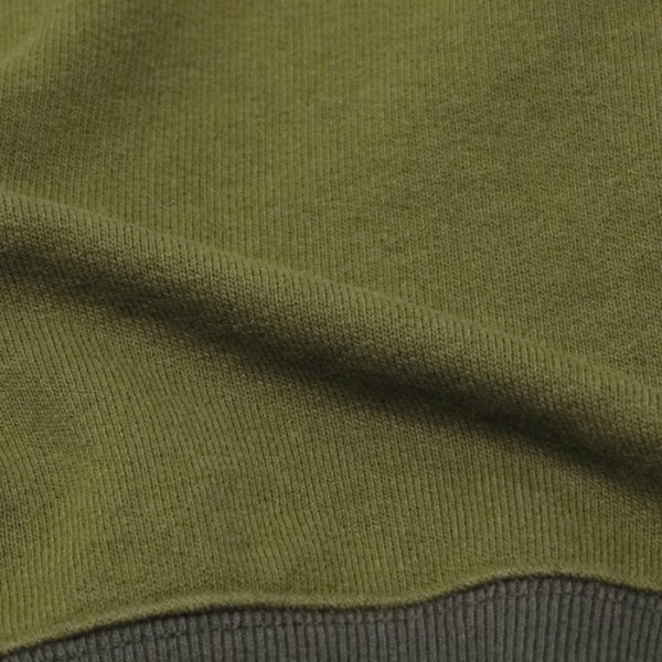画像2: Nigel Cabourn(ナイジェルケーボン)HIGH NECK SHIRT(ハイネックシャツ)"TWO TONE" / Dark Green(ダークグリーン) (2)