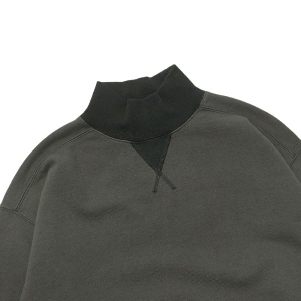 画像4: Nigel Cabourn(ナイジェルケーボン)HIGH NECK SHIRT(ハイネックシャツ)"TWO TONE" / Dark Green(ダークグリーン) (4)