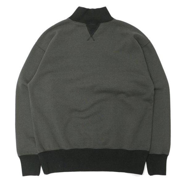 画像3: Nigel Cabourn(ナイジェルケーボン)HIGH NECK SHIRT(ハイネックシャツ)"TWO TONE" / Dark Green(ダークグリーン) (3)