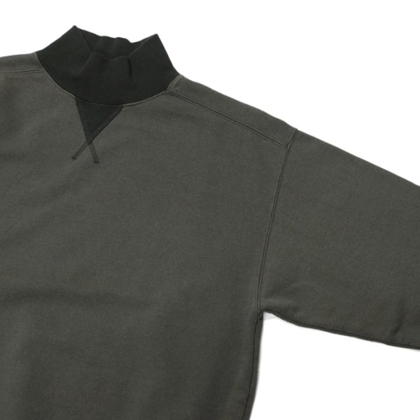 画像5: Nigel Cabourn(ナイジェルケーボン)HIGH NECK SHIRT(ハイネックシャツ)"TWO TONE" / Dark Green(ダークグリーン) (5)