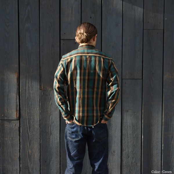 画像12: STUDIO D'ARTISAN(ステュディオ・ダ・ルチザン)Heavy Wight  Flannel Shirt (ヘビーウェイトフランネルシャツ)/Yellow(イエロー)・Green(グリーン) (12)
