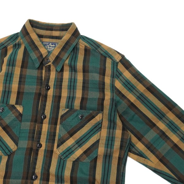 画像8: STUDIO D'ARTISAN(ステュディオ・ダ・ルチザン)Heavy Wight  Flannel Shirt (ヘビーウェイトフランネルシャツ)/Yellow(イエロー)・Green(グリーン) (8)