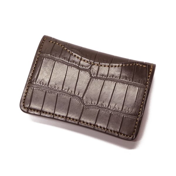 画像7: WILD SWANS(ワイルドスワンズ)TONGUE(タング)マルチコインケース/チョコ"クロコダイル"×オレンジ"ブッテーロ" (7)