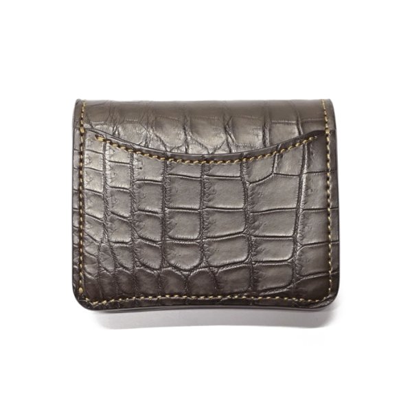 画像2: WILD SWANS(ワイルドスワンズ)Palm(パーム)コンパクトウォレット/チョコ"クロコダイル"×ブルー"ブッテーロ" (2)