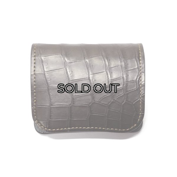 画像1: WILD SWANS（ワイルドスワンズ）Palm（パーム）コンパクトウォレット/チョコ"クロコダイル"×ブルー"ブッテーロ"(No.1) (1)