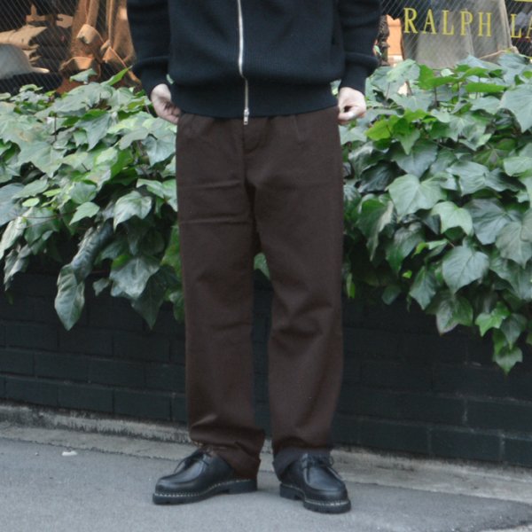 画像7: *A VONTADE（アボンタージ）1 Tuck Back Rise Trousers（1タックバックライズラウザーズ）"British Wool Line High Count Sarge"/ Dark Brown（ダークブラウン） (7)