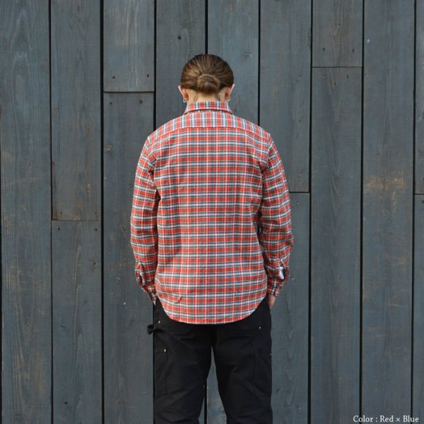 画像12: CAMCO（カムコ）Heavy Wight Flannel Shirt（ヘビーウエイト フランネルシャツ）/ Red×Blue　（ブルー）・Green×Blue（ブルー） (12)
