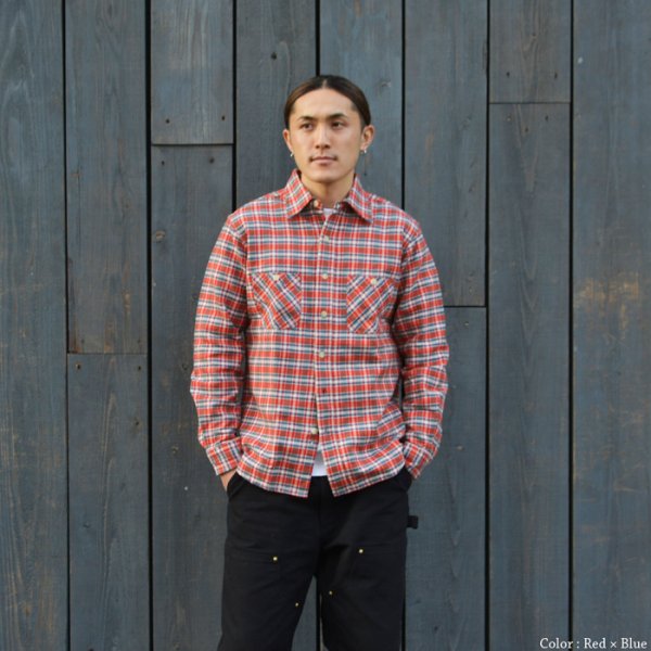 画像10: CAMCO（カムコ）Heavy Wight Flannel Shirt（ヘビーウエイト フランネルシャツ）/ Red×Blue　（ブルー）・Green×Blue（ブルー） (10)