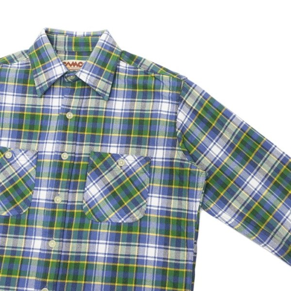画像7: CAMCO（カムコ）Heavy Wight Flannel Shirt（ヘビーウエイト フランネルシャツ）/ Red×Blue　（ブルー）・Green×Blue（ブルー） (7)