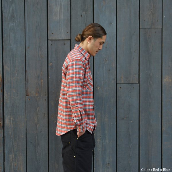 画像11: CAMCO（カムコ）Heavy Wight Flannel Shirt（ヘビーウエイト フランネルシャツ）/ Red×Blue　（ブルー）・Green×Blue（ブルー） (11)