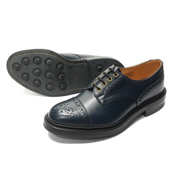 画像3: Tricker's(トリッカーズ)キャップトゥブローグシューズ(ダイナイトソール)/Navy Aniline Calf(ネイビーアニリンカーフ) (3)