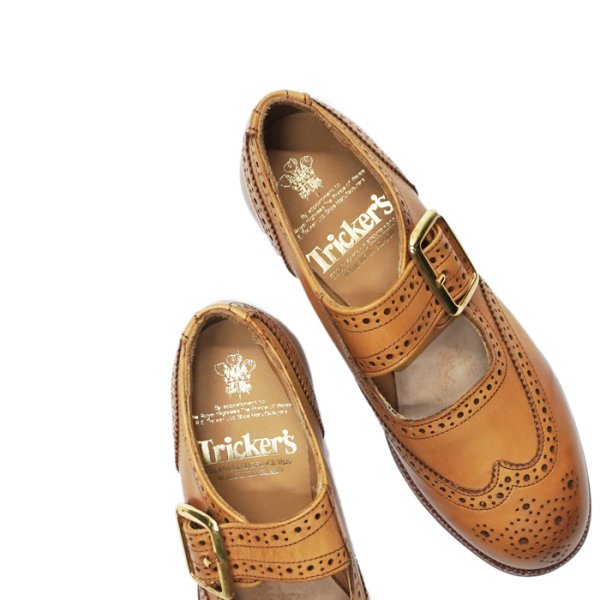 画像7: Tricker's（トリッカーズ）Mary Jane Brogue Shoes（メリージェーンブローグシューズ）レザーソール/1001 Burnished（1001バーニッシュド） (7)