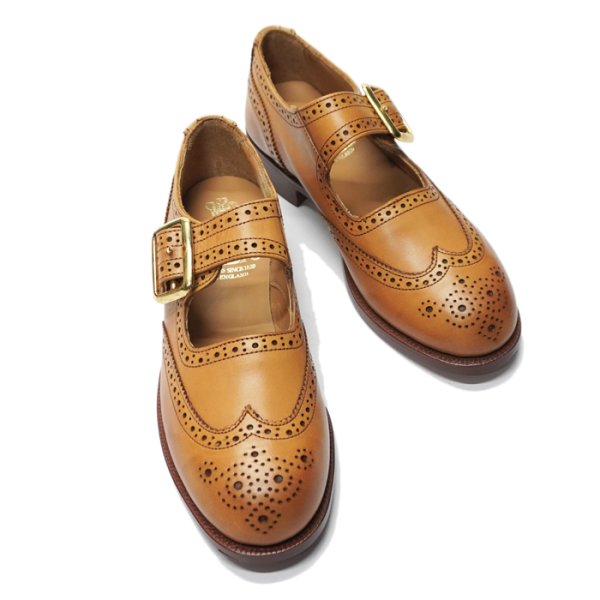 画像4: Tricker's（トリッカーズ）Mary Jane Brogue Shoes（メリージェーンブローグシューズ）レザーソール/1001 Burnished（1001バーニッシュド） (4)