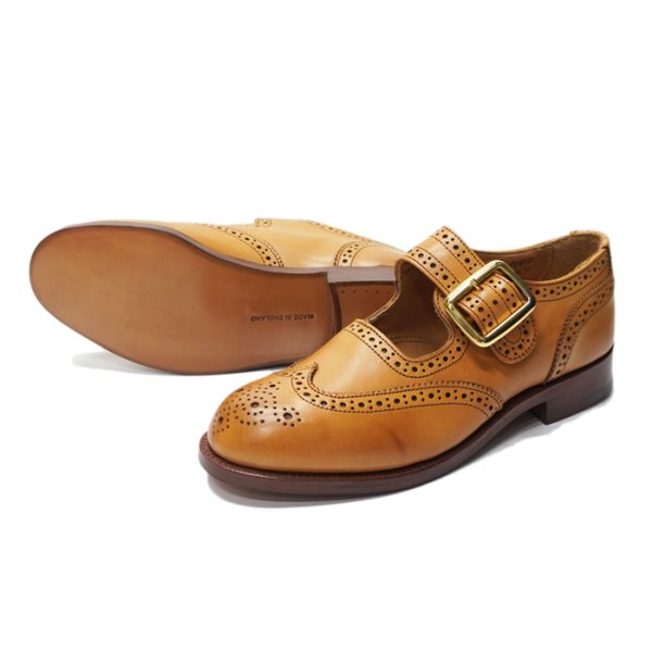 画像3: Tricker's（トリッカーズ）Mary Jane Brogue Shoes（メリージェーンブローグシューズ）レザーソール/1001 Burnished（1001バーニッシュド） (3)