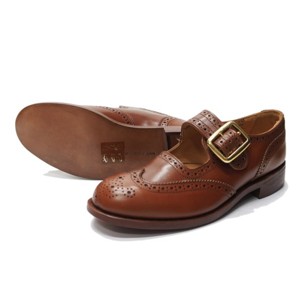 画像3: Tricker's(トリッカーズ)Mary Jane Brogue Shoes(メリージェーンブローグシューズ)レザーソール/Marron Antique(マロンアンティーク) (3)