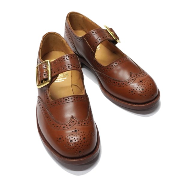 画像4: Tricker's(トリッカーズ)Mary Jane Brogue Shoes(メリージェーンブローグシューズ)レザーソール/Marron Antique(マロンアンティーク) (4)