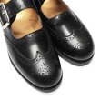 画像6: Tricker's（トリッカーズ）Mary Jane Brogue Shoes（メリージェーン ブローグシューズ）レザーソール/Black Box Calf（ブラックボックスカーフ） (6)