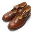 画像2: Tricker's（トリッカーズ）Mary Jane Brogue Shoes（メリージェーンブローグシューズ）レザーソール/Marron Antique（マロンアンティーク） (2)