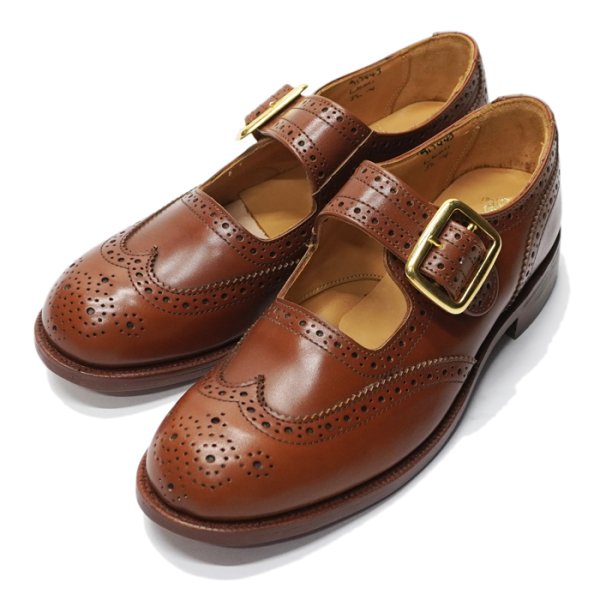 画像2: Tricker's(トリッカーズ)Mary Jane Brogue Shoes(メリージェーンブローグシューズ)レザーソール/Marron Antique(マロンアンティーク) (2)