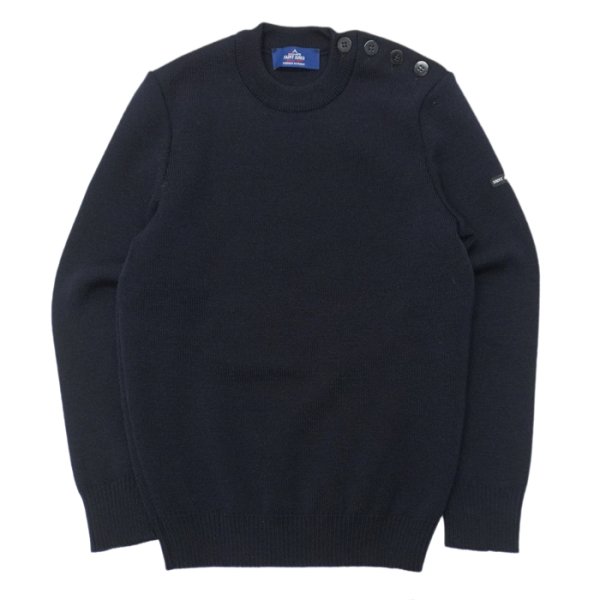 画像1: SAINT JAMES（セントジェームス）CANCALE（肩ボタンプレーンセーター）/NAVY（ネイビー） (1)