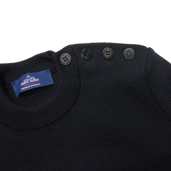 画像6: SAINT JAMES(セントジェームス)CANCALE(肩ボタンプレーンセーター)/NAVY(ネイビー) (6)
