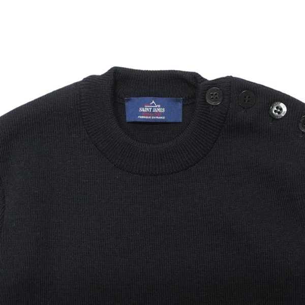 画像3: SAINT JAMES(セントジェームス)CANCALE(肩ボタンプレーンセーター)/NAVY(ネイビー) (3)
