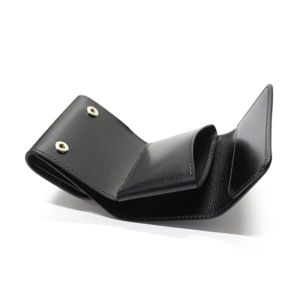 画像9: WILD SWANS(ワイルドスワンズ)STELLA(ステラ)ミニ3つ折りウォレット"サドルプルアップ"/Black(ブラック) (9)