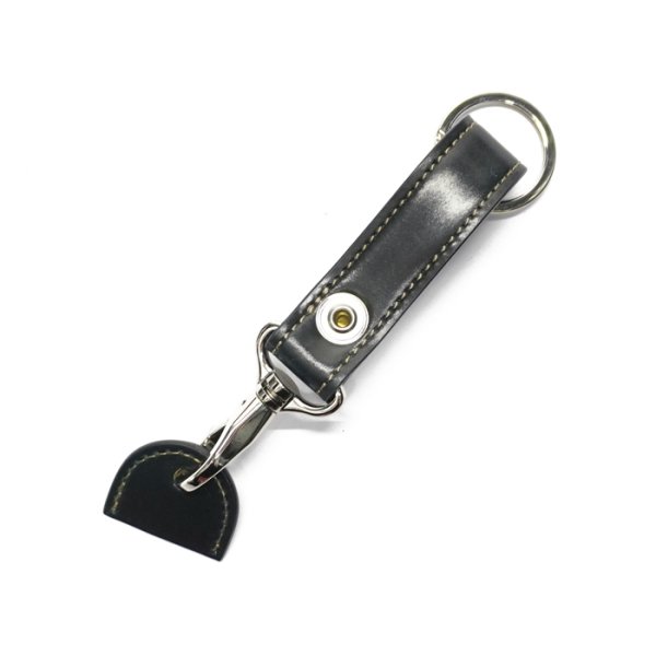 画像2: WILD SWANS(ワイルドスワンズ)BRANCHII(ブランチ2)キーホルダー/ブラック"シェルコードバン"×バーガンディ"型押しイングリッシュブライドル" (2)