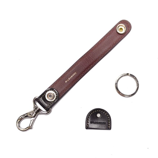 画像5: WILD SWANS(ワイルドスワンズ)BRANCHII(ブランチ2)キーホルダー/ブラック"シェルコードバン"×バーガンディ"型押しイングリッシュブライドル" (5)