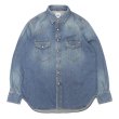 画像1: F.O.B FACTORY（エフオービーファクトリー）DENIM WESTERN SHIRT（デニムウエスタンシャツ）”8oz Wash Denim" / Blue（ブルー） (1)