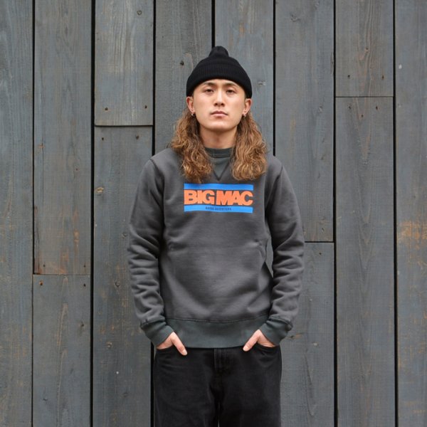 画像7: BARNS OUTFITTERS×BIG MAC(バーンズアウトフィッターズ×ビックマック)STANDARD COZUN GUSSET PRINT CREW NECK SWEAT(はめ込み両Vガゼットクルーネックスウェット)/ Black(ブラック) (7)
