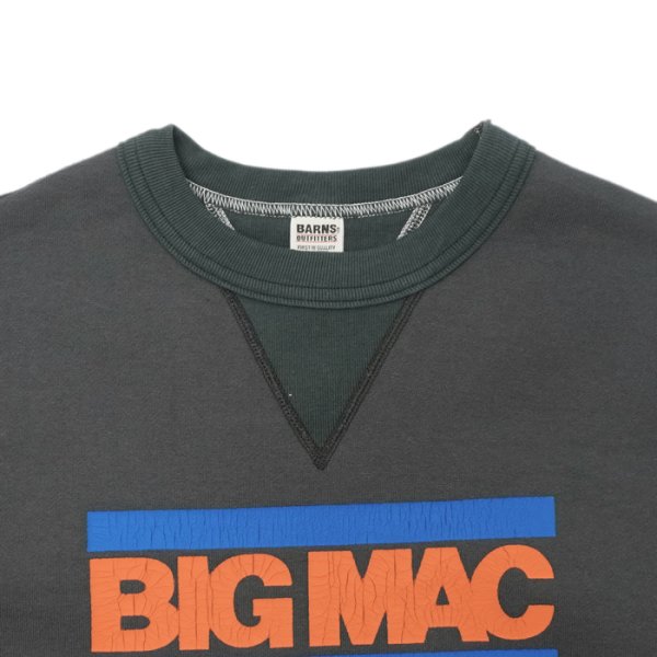 画像3: BARNS OUTFITTERS×BIG MAC(バーンズアウトフィッターズ×ビックマック)STANDARD COZUN GUSSET PRINT CREW NECK SWEAT(はめ込み両Vガゼットクルーネックスウェット)/ Black(ブラック) (3)