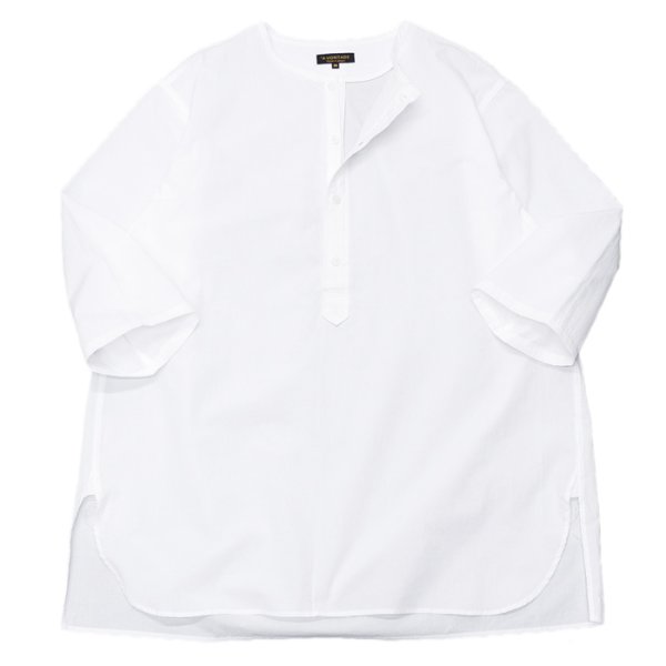 画像1: ＜30%OFF＞*A VONTADE（アボンタージ）Sleeping Shirts 3/4 Sleeve（スリーピングシャツ7分袖）Hard Twist Yarn Seersucker/White（ホワイト） (1)
