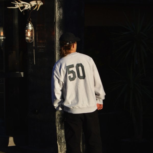 画像12: ※Exclusive※ blurhmsROOTSTOCK（ブラームスルーツストック）Soft&Hard Sweat Crew Neck P.O "T-50"（ソフト&ハードスウェットクルーネックプルオーバー"T-50"）Heather White / Green×Navy（グリーン×ネイビー） (12)