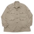 画像1: KAPTAIN SUNSHINE（キャプテンサンシャイン）Garment Dyed Safari Shirt Jacket（ガーメントダイドサファリシャツジャケット）FINX SATIN CLOTH/Taupe（トープ） (1)