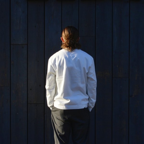 画像9: 【PointUp10%11/10迄】KAPTAIN SUNSHINE(キャプテンサンシャイン)Suvin Supima Tube Long Sleeve Tee Heavy(スビンスーピマチューブロングスリーブヘビーTシャツ)"SUVIN SUPIMA TUBE JERSEY HEAVY" / White(ホワイト) (9)