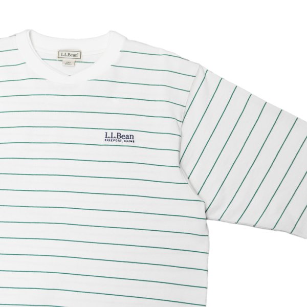 画像4: L.L.Bean(エルエルビーン)Union Striped Long Sleeve Tee(ユニオン ストライプロングスリーブT)"Japan Edition" / White×Lt,Green(ホワイト×ライトグリーン) (4)