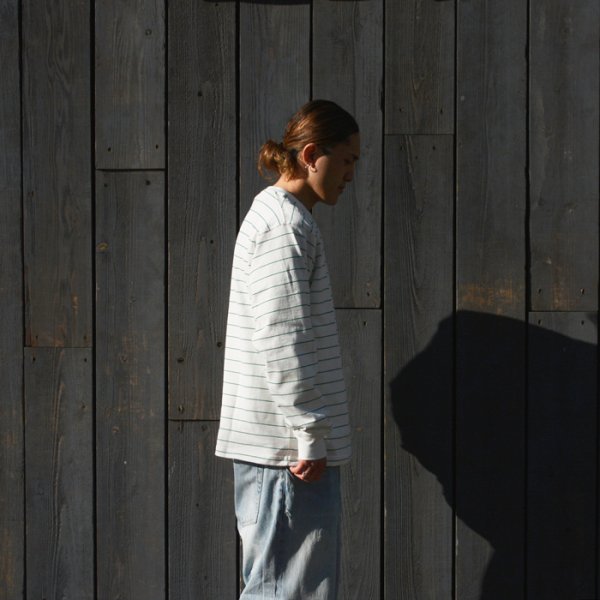 画像8: L.L.Bean(エルエルビーン)Union Striped Long Sleeve Tee(ユニオン ストライプロングスリーブT)"Japan Edition" / White×Lt,Green(ホワイト×ライトグリーン) (8)