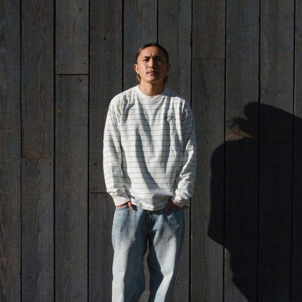画像7: L.L.Bean(エルエルビーン)Union Striped Long Sleeve Tee(ユニオン ストライプロングスリーブT)"Japan Edition" / White×Lt,Green(ホワイト×ライトグリーン) (7)